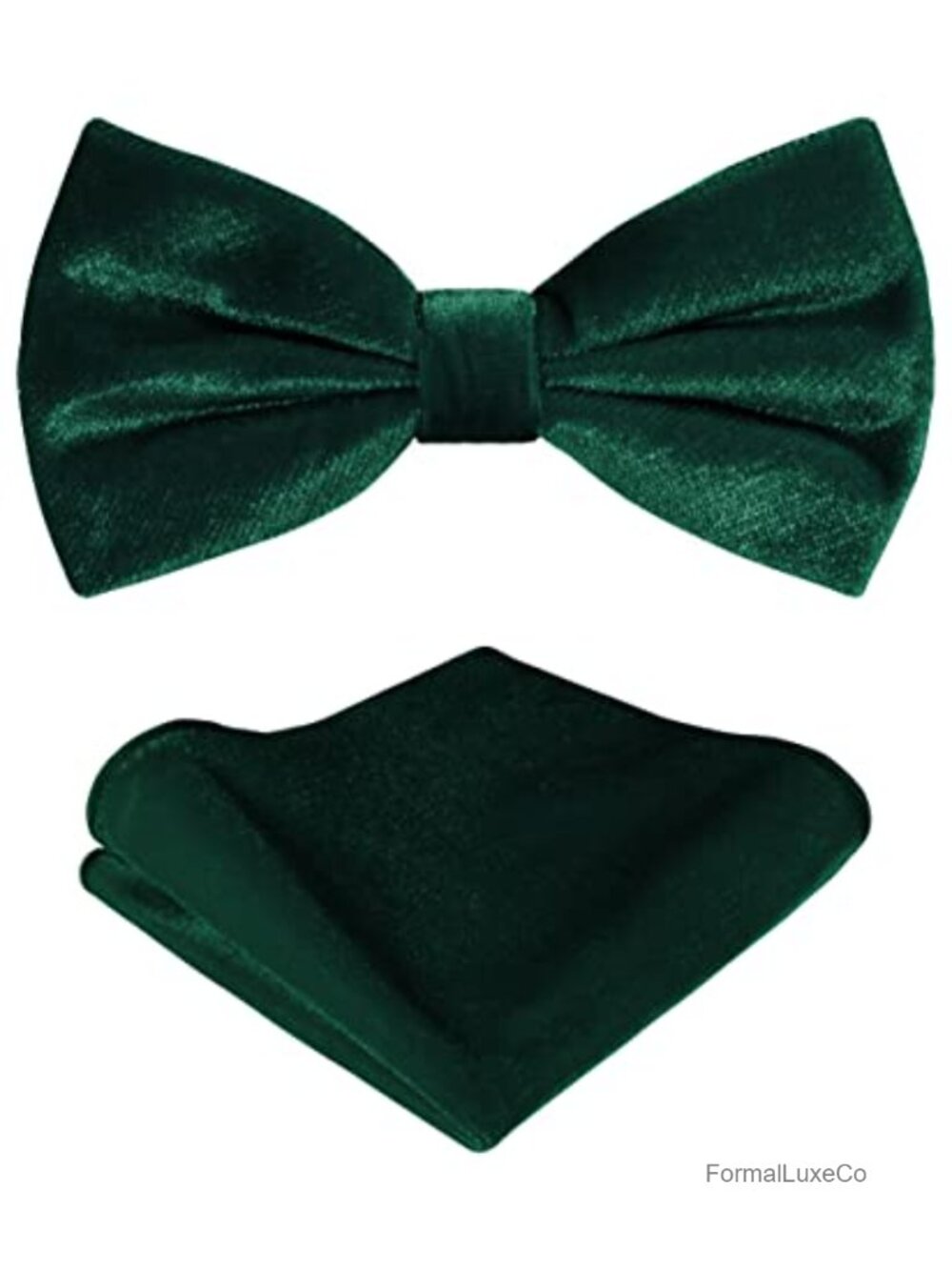 Men's Velvet Bow Tie & Pocket Square Set with Gift Box